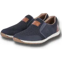 Rieker Pantoufle 'Slipper Herren 08869-14 Leder-Mix in blau' bleu