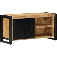 Prolenta Meuble TV exclusif - Dimensions : 80 x 30 x 40 cm - Bois massif de mangue brut