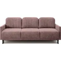 Selsey Hamiel - Canapé 3 places avec coffre de lit, housse en velours côtelé lilas, 212 cm