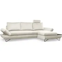 Domo DomoHome LOFT Canapé d'angle Avec Couchage Extensible Coffre De Lit Et Appuie-têtes Et Accoudoirs Réglables, Droit Layout 284cm Largeur 96-166cm Profondeur 89-104cm Hauteur Couleur : Frêne