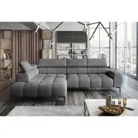 AEA Canapé d'angle modulable, forme en L, revêtement textile, canapé, canapé de qualité, canapés d'angle haut de gamme