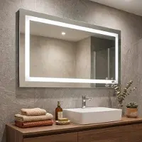 KIAMAMI VALENTINA MIROIR DE SALLE DE BAIN AVEC LED CM 120X70 SENSEUR TOUCH RÉVERSIBLE