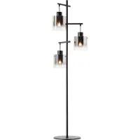 Brilliant , lampadaire sur pied, 3 lumières, Simonis, noir, IP20, culot E27, 52 watts, pour ampoule standard