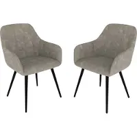 Pokar Chaise de salle à manger Chaise rembourrée , Couleur:Gris, Pièces:2