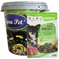Lecker.Pet 4 kg de croquettes complètes Josie's pour chien adulte, agneau et riz, en boîte de 30 L