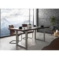 MASSIVMOEBEL24.DE MASSIVMOEBEL24 | Table à manger 220x100 Acacia laqué Brun / Gris mat FREEFORM 5