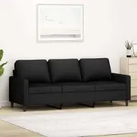 Prolenta Maison Exclusive - Canapé 3 places noir 180 cm velours