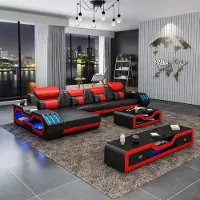 AEA Wohnlandschaft L-Form Ecksofa + Couchtisch + Sideboard Design Wohnlandschaft big