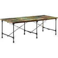 Syfax Table de salle à manger 220x90x77 cm Vieux bois massif