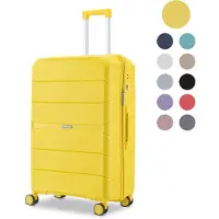 Sc SKYCASES Urban Adventurer - Valise pour bagage à main - Verrouillage par numéro - 44L - Roues pivotantes - Valise de voyage avec serrure à bagages - Trolley léger - Jaune