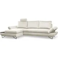 Domo DomoHome LOFT Canapé d'angle avec couchage extensible, coffre de lit et appuie-têtes et accoudoirs réglables, gauche Layout 284cm Largeur 96-166cm Profondeur 89-104cm Hauteur Couleur : Frêne