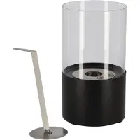 Esschert Design Cheminée de table au bioéthanol ronde - Noir - D 16,4 x H 29 cm