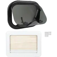 Gistuch fenêtre coulissante RV 16x12 pouces en verre trempé, ouverture anti-UV avec rideau solaire en maille pour caravanes, camping-cars, remorques
