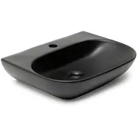 Siko Lavabo suspendu en céramique SAT Brevis 50 x 38,5 cm avec perçage pour robinetterie, noir mat