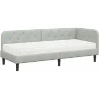 vidaXL Cadre de lit d'angle gris clair 80 x 200 cm velours