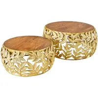Invicta Table basse 68 cm en bois, design doré, style moderne pour le salon - ACHETER MAINTENANT
