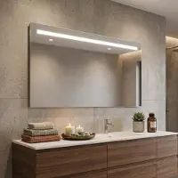 KIAMAMI VALENTINA MIROIR AVEC BANDE LED SUPÉRIEURE RÉTROÉCLAIRÉ 120X70 CM