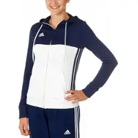 Adidas Sweat à capuche T16 Team pour femme, bleu marine et blanc, AJ5405