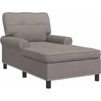vidaXL Chaise longue avec coussin Taupe 91 x 157 x 91 cm Tissu