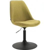 BellaFurn Chaise de salle à manger avec rembourrage en tissu - fauteuil lounge - pivotant à 360 ° avec hauteur d'assise réglable. Couleur : vert | Couleur de base : noir