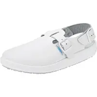 ABEBA Chaussure professionnelle blanche Gr.41 cuir lisse, talon/courroie de cou-de-pied (OB, 41)