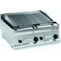 Kbs Barbecue à gaz en pierre de lave avec 2 zones de cuisson et grilles réglables en hauteur, 700 x 700 x 280 mm