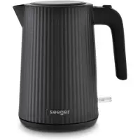 Seeger Bouilloire électrique Design, 1,7 litre, sans BPA, filtre anti-calcaire, 2200 watts, noir, SGR100BK