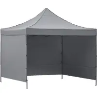Springos Pavillon De Jardin 3x3 M, Tente Commerciale Express Pour Événementiel, Marché, Restauration, Gris