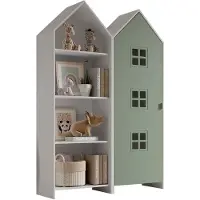 Vipack - CASAMI BRUGES Ensemble de 2 pièces composé de : Armoire à étagères, armoire à 1 porte avec façade en vert