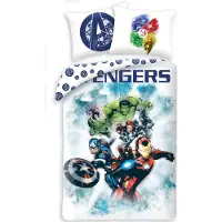 Halantex SP. z.o.o. Literie en coton 140x200 Avengers Taie d'oreiller 70x90 4061BL Halantex