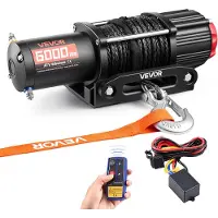 Vevor Treuil Électrique 12 V CC 2721 kg Treuil pour Quad SSV Tout-terrain Remorquage
