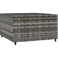Syfax Table basse de jardin carrée Gris 50x50x30 cm Poly rotin