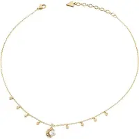 GUESS Aurora 16-18" Aurora Pave Fringes, (Acier inoxydable, Verre)