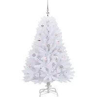 vidaXL Sapin de Noël artificiel pliable Blanc 150 cm PVC et acier