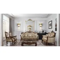 AEA Ensemble de canapés Chesterfield avec table basse Canapé rembourré 5pcs.