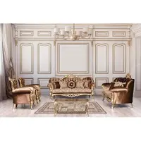 AEA Or velours canapé ensemble Chesterfield ensemble canapé meubles en bois 5pcs