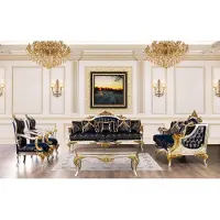 AEA Royal Blue Canapé Ensemble de canapés Table basse Meubles 5pcs Canapé