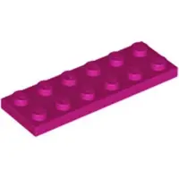 LEGO 2x6 plaque 3795 - 100 pièces magenta