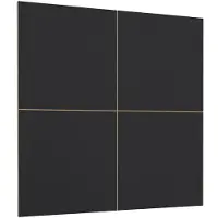 Meublorama Panneaux muraux CLARA 145.6x145.6 noir mat sur fond chêne lot de 4