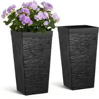 Vevor Jardinière Haute Lot de 2 Pot de Fleur Haut 58 cm pour Plantes Intérieur Extérieur Entrée Terrasse Jardin