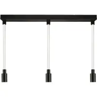 Osram Suspension Decor Glow Linear 3x E27, 28 W, 1 400 lm, 2 700 K, noir, acier/plastique, éclairée