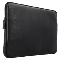 Accezz Pochette ordinateur Leather avec fermeture éclair 15-16 pouces - Noir