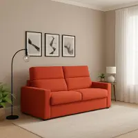 Dmora Sonico - Canapé-lit 2 places, 200x95 cm Orange, Déhoussable Italy