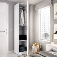 Dmora Calvert - Armoire 1 Porte, Blanc, Portemanteau