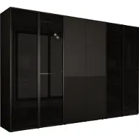 3Xeliving Armoire, noir graphite, 3 x 100 x 200 x 51 cm