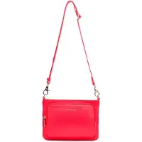 Mandarina Duck Mellow Leather Flat Squared Shoulder Bag Rouge
