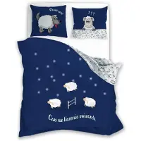 Faro Linge de lit, parure de lit en coton pour adolescents, motif rigolo 140 x 200 005 Mouton