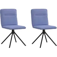 Syfax Chaises à manger lot de 2 bleu jean tissu