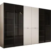3Xeliving Armoire, beige sable, 3 x 100 x 200 x 51 cm