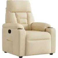 Syfax Fauteuil inclinable Crème Tissu